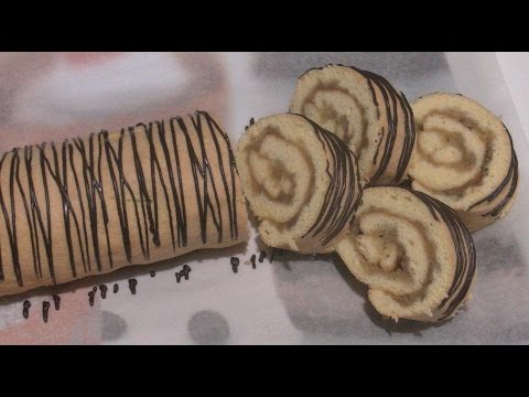 Видео: Бисквитный  рулет с яблоками.  Без рыхлителя.