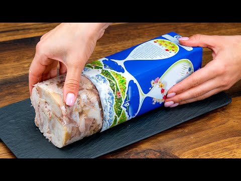 Видео: Приготовить домашний зельц теперь намного проще. Не выбрасывайте коробку из под молока!