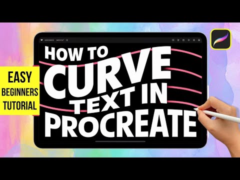 Видео: Как изогнуть текст в Procreate (6 ПРОСТЫХ способов!) + БЕСПЛАТНАЯ сетка для изогнутых надписей 🎨✨