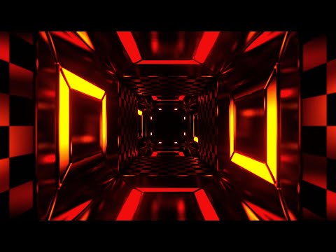 Видео: 🔥 4K Заставка – Футуристический Неоновый Красно-Жёлтый Тоннель | Гипнотический VJ Луп (Без Звука)