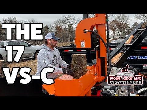Видео: Вертикальный дровокол Wolfe Ridge 17VS-C с прикрепленным 8-футовым конвейером. Обзор и демонстрация.