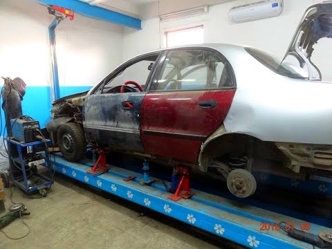 Видео: ланос. подгонка средней стойки.