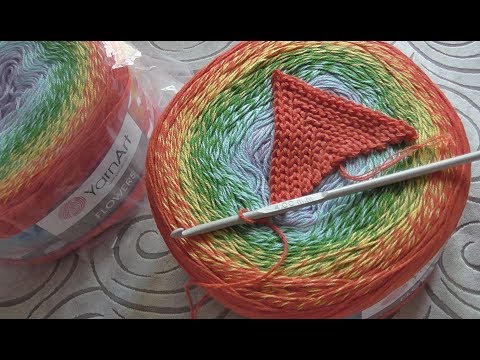 Видео: Треугольник платочная вязка Тамбурное вязание крючком Slip stitch crochet