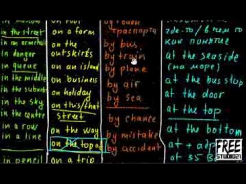 Видео: Употребление IN, ON, BY, AT в роли предлогов места