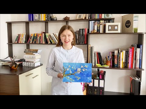 Видео: Полный мастер-класс по живописи маслом. Веточка персика.