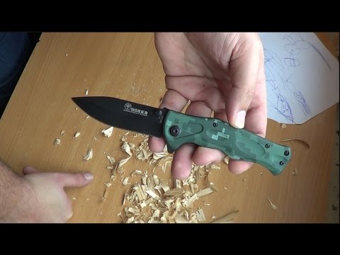 Видео: Нож ЧиBoker В048  - тест на деревяшке