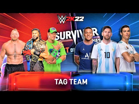 Видео: Лионель Месси + Криштиану Роналду + Килиан Мбаппе против Джона Сины + Роман Рейнс + Брок Леснар W...