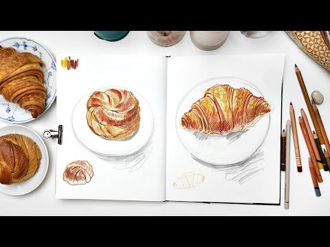 Видео: Как нарисовать булочки цветными карандашами. Рисование для детей и взрослых.