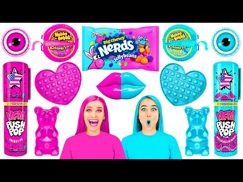 Видео: Розовая Еда vs Голубая Еда Челлендж | Смешные Моменты от Parara Best