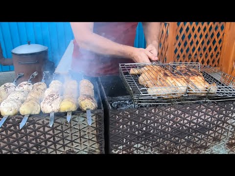Видео: ШАШЛЫК-ПЮРЕ И КУРИЦА НА МАНГАЛЕ.