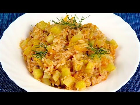Видео: Не успеваю готовить добавку! Тушеные кабачки с рисом и овощами