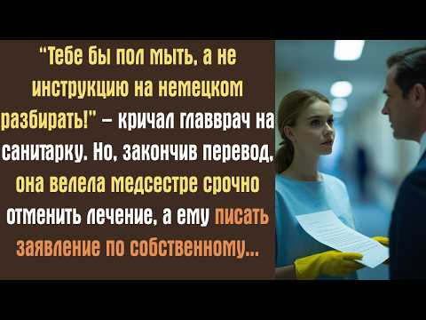 Видео: “Тебе бы пол мыть, а не инструкцию на немецком разбирать!” – кричал главврач на санитарку. Но...