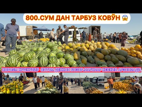Видео: 800.СУМ ДАН ТАРБУЗ КОВЎН ХОРАЗМ КУШКУПИР  ОПТОМ ДЕХКОН БОЗОР.НАРХЛАР КЕСКИН АРЗОНЛАДИ!!