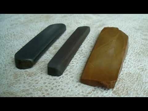 Видео: Заточные бруски из найденных камней. Проба на "зуб".