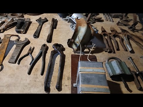 Видео: Барахолка на дому. Продажа. Инструменты. Шкивы. Тиски. Ковш. Разное.