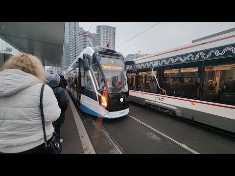 Видео: Запуск первого Московского Трамвайного диаметра(МТД) и маршрута Т1.  12.11.25
