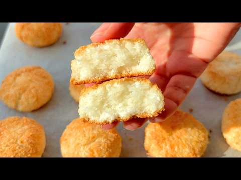 Видео: КОКОСОВОЕ Печенье из Трёх Ингредиентов: Просто и Вкусно