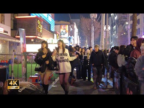 Видео: ［Hongdae 4K］Seoul Night Walk!! ~ На клубных улицах Хондэ возможно всё ~~ ??