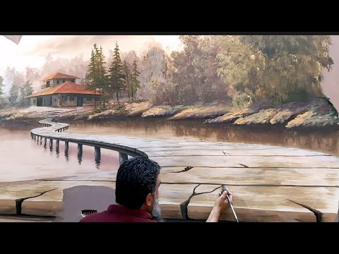 Видео: Научитесь рисовать большие пейзажи, используя эти последовательные шаги и замечательные цвета. #