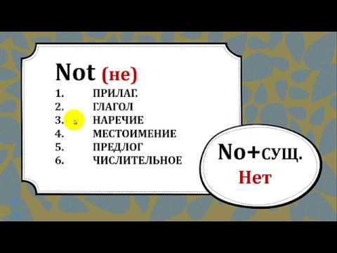 Видео: Конструкции No и Not /Как употреблять и в чем разница?| Английский с нуля
