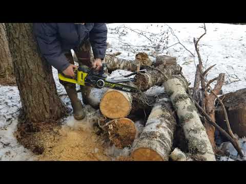 Видео: Цепная аккумуляторная пила Ryobi. 36v