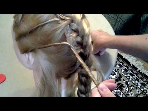 Видео: Коса на длинные волосы для школы. Необычное плетение косы со жгутами