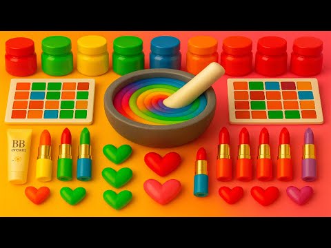 Видео: ASMR DIY слайм видео 🌈 Радужный облачный слайм с косметикой, тенями, BB крем, уходом и блёстками