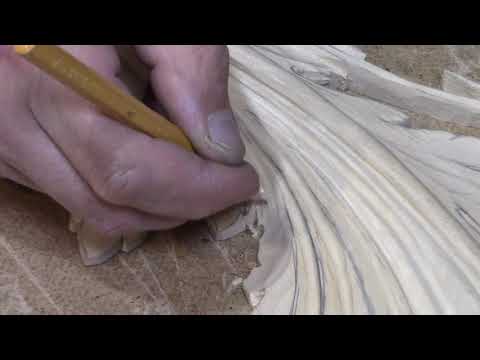 Видео: Резьба по дереву ,акантовый лист . acanthus woodcarving . 2 часть