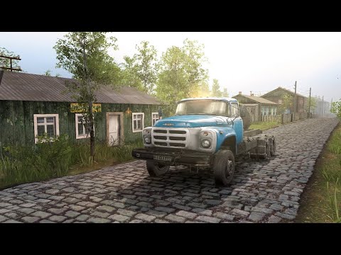 Видео: ЗиЛ-133Г1 на громадной трехосной машине у Старокорушенских копей на окраине города Кизел | SpinTires