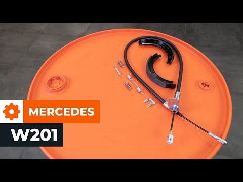 Видео: Как заменить колодки и трос ручного тормоза на MERCEDES W201 [ВИДЕОУРОК AUTODOC]