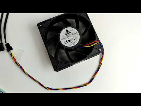 Видео: DELTA QFR1212GHE вентилятор для ASIC Antminer 120 мм