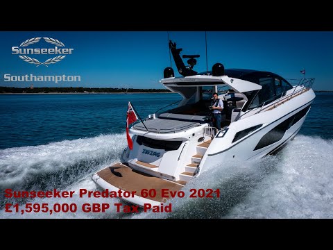 Видео: Продаётся спортивный круизер Sunseeker Predator 60 Evo 2021 года выпуска — 1 595 000 фунтов стерл...