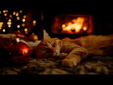 Видео: 🕯️ Уютный рождественский вечер 🐾 Камин и мурлыканье кошки