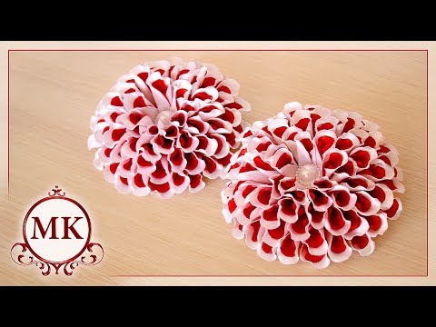 Видео: Резинки для волос "Георгин". Канзаши. МК. / DIY. Kanzashi. Scrunchy. Dahlia.