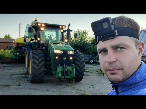 Видео: Эвакуация John Deere 8360R+DB55/ Проблемы с полицией