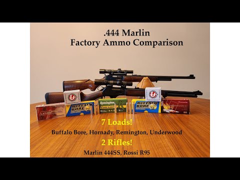 Видео: Сравнение патронов .444 Marlin Factory — 7 заводских патронов с прямой стенкой из винтовок Marlin...