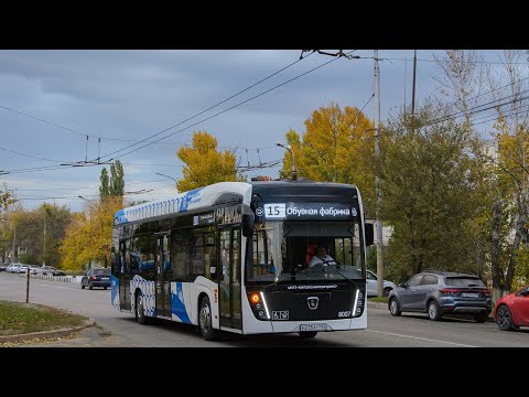Видео: 🔥НОВИНКА! Электробус КамАЗ 6282 (борт. 8007). Маршрут: 15 (тест)