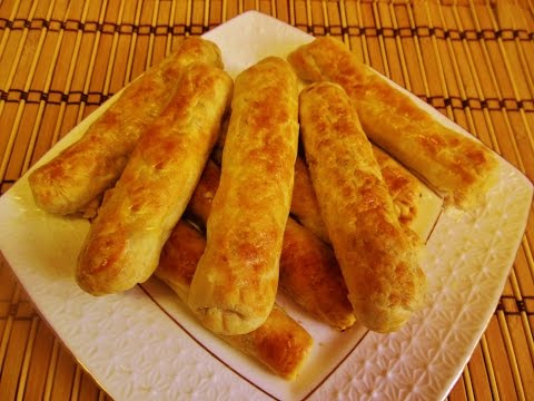 Видео: Пирожки СИГАРЫ из слоеного теста. Хрустящие Пирожки с Капустой