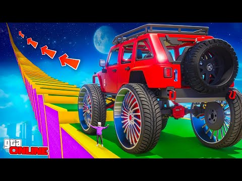 Видео: СМОЖЕТ ЛИ САМЫЙ ГИГАНТСКИЙ ДЖИП ЗАБРАТЬСЯ ПО СТУПЕНЬКАМ ЛЕСТНИЦЫ В КОСМОС? ЭКСПЕРИМЕНТЫ ГТА 5