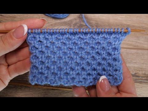Видео: Узор «Медовые соты» спицами 🐝 «Honeycomb» knitting pattern