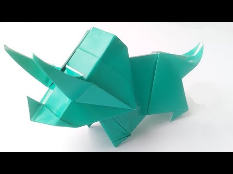 Видео: 🦖Как сделать динозавра из бумаги Трицератопса 🥇 How to Make Origami Triceratops.