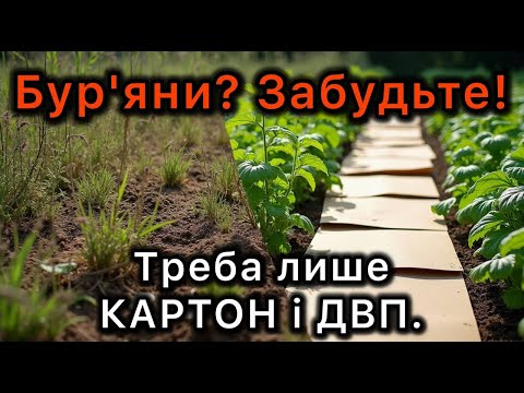 Видео: Бур'яни? Забудьте! Треба лише КАРТОН і ДВП.