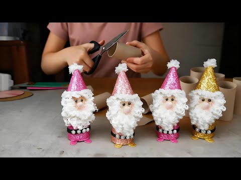 Видео: Как мило! Санта-Клаус из рулонов бумажных салфеток — идеи для переработки