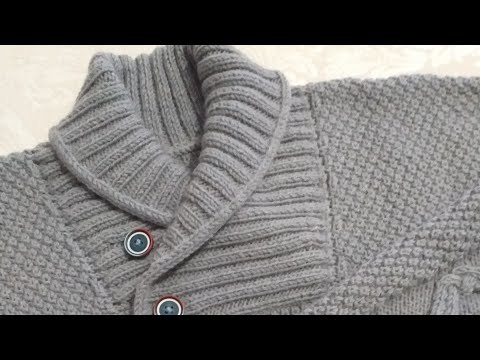 Видео: #Мужской свитер #спицами. Часть 4. Вяжем воротник.