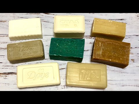 Видео: ASMR Soap/ cutting dry laundry soap/ резка сухого хозяйственного мыла