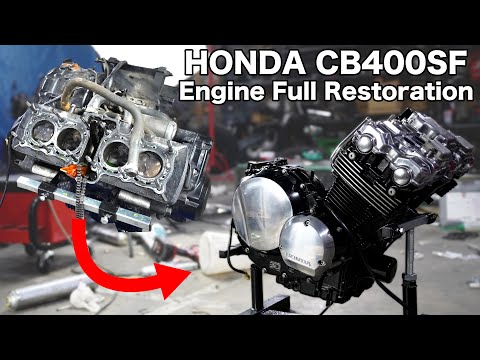 Видео: [Реставрация мотоцикла HONDA CB400SF,  3] Капитальный ремонт очень популярного в Японии двигателя