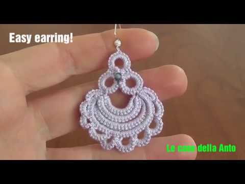 Видео: 54' TUTORIAL ORECCHINI CHIACCHIERINO AD AGO EARRINGS NEEDLE TATTING Frivolitè Encaje фриволите