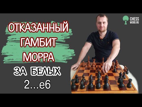 Видео: Отказанный гамбит Морра за белых с ходом черных 2...e6