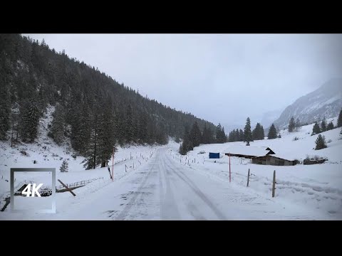 Видео: Вот как мы ездим, когда в горах идет снег | Расслабляющее вождение в Швейцарии 4k ❄️