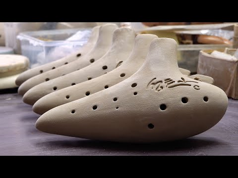 Видео: Процесс изготовления окарины из глины ручной работы. Потрясающий мастер по изготовлению инструментов